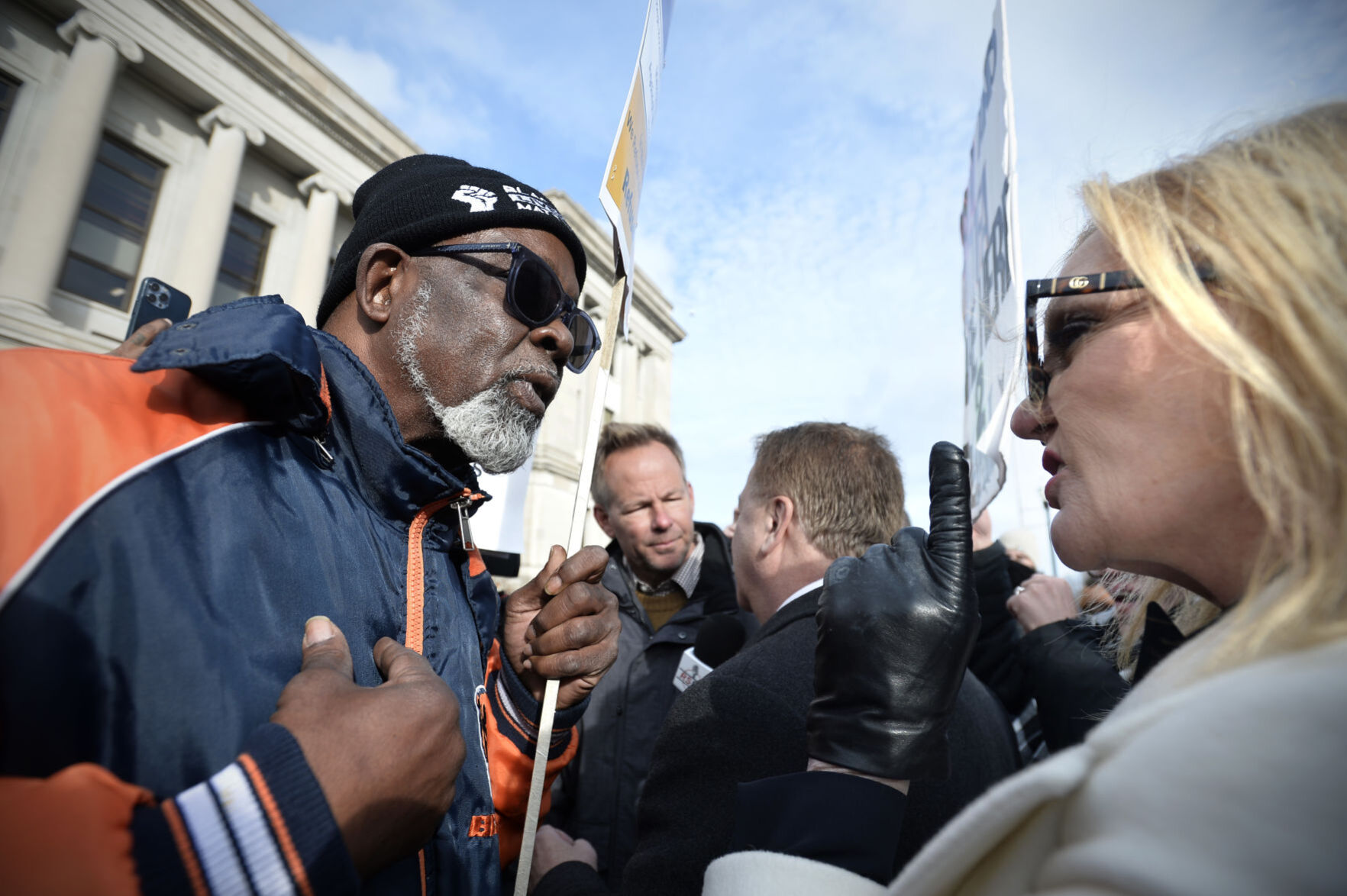 Courthouse confrontation